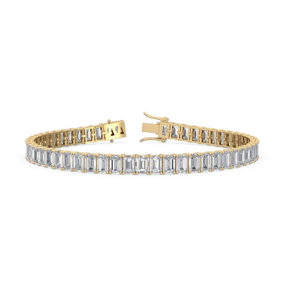 Yellow Gold / Emerald Lab Grown Diamond Tennis Bracelet