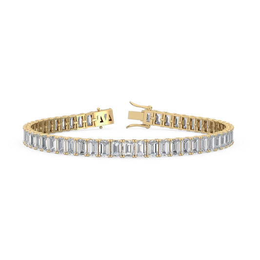 Yellow Gold / Emerald Lab Grown Diamond Tennis Bracelet