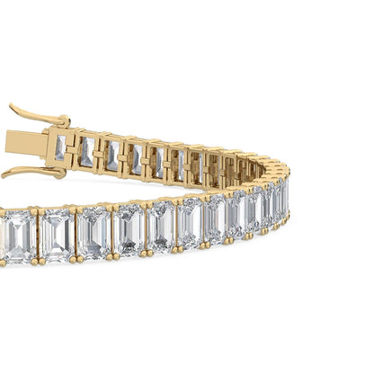 Yellow Gold / Emerald Lab Grown Diamond Tennis Bracelet
