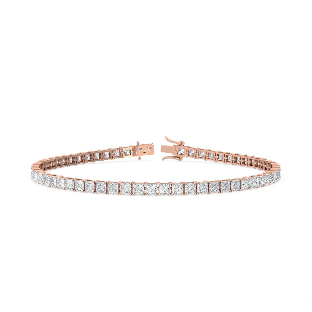 Rose Gold / Princess Lab Grown Diamond Tennis Bracelet
