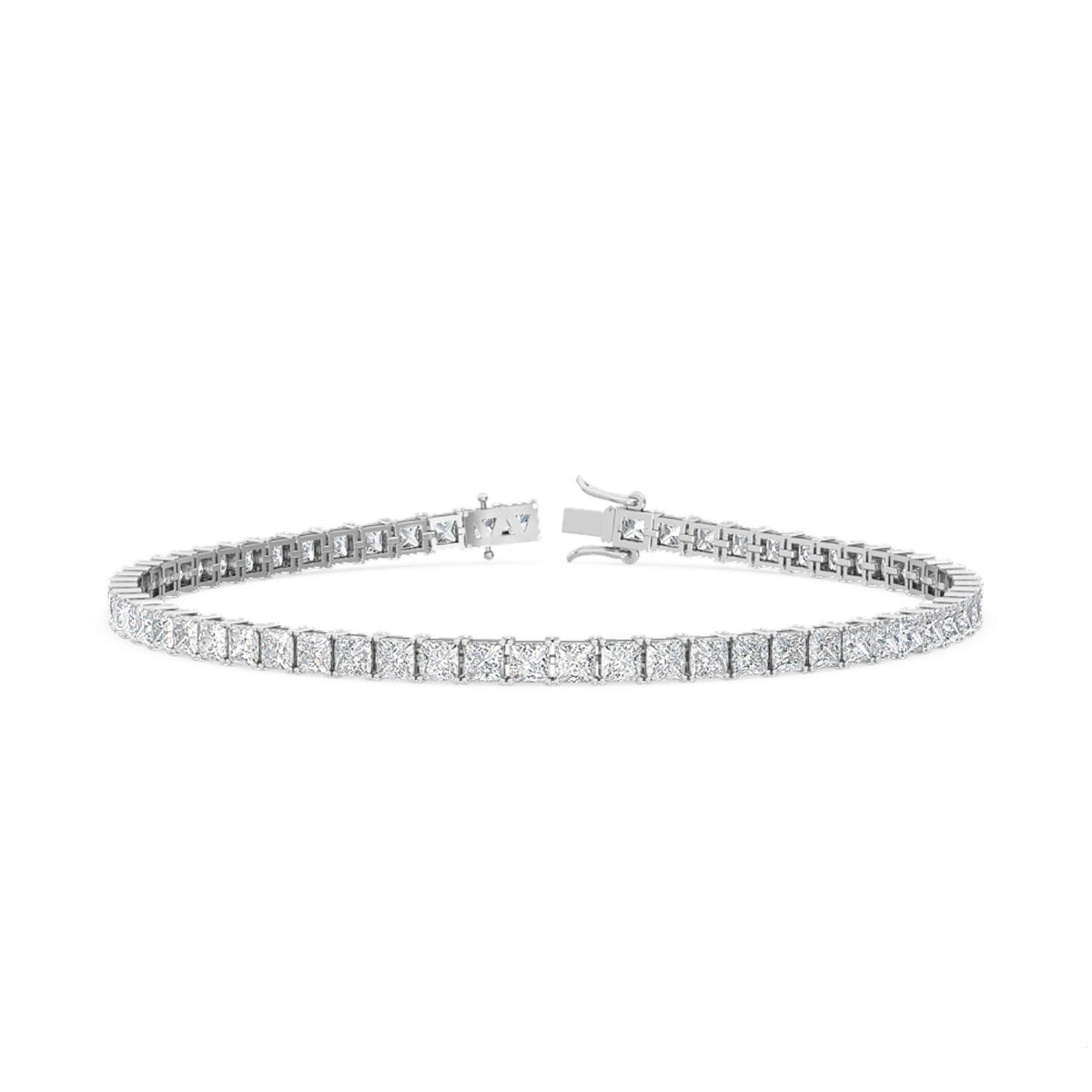 White Gold / Princess Lab Grown Diamond Tennis Bracelet