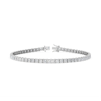 White Gold / Princess Lab Grown Diamond Tennis Bracelet