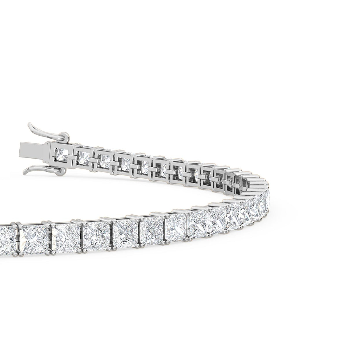 White Gold / Princess Lab Grown Diamond Tennis Bracelet