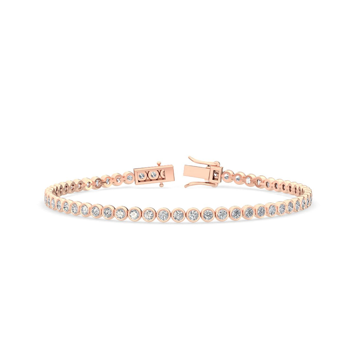 Rose Gold / 3.11ct Lab Grown Diamond Tennis Bracelet
