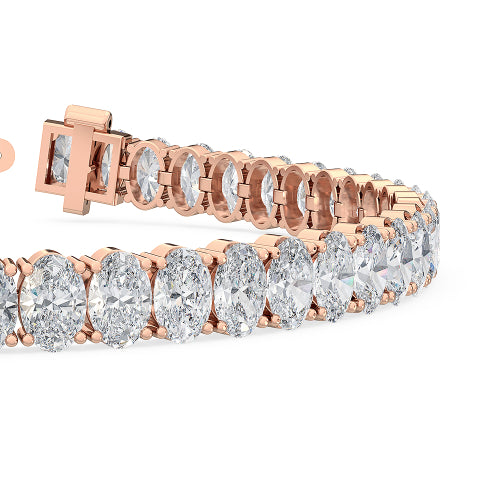 Rose Gold / 13.71ct Lab Grown Diamond Tennis Bracelet