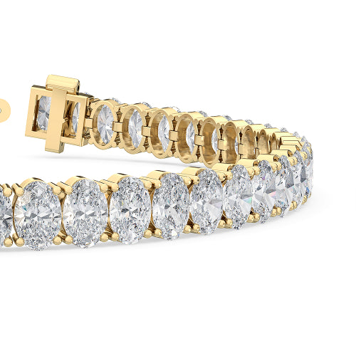 Yellow Gold / 12.00ct Lab Grown Diamond Tennis Bracelet