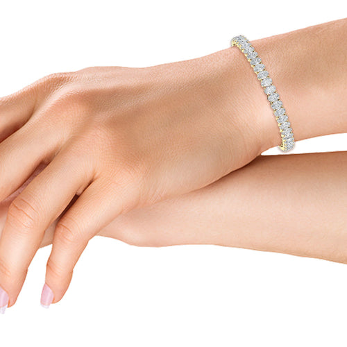 Yellow Gold / 13.71ct Lab Grown Diamond Tennis Bracelet