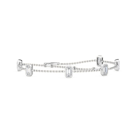 White Gold / 0.97ct Lab Grown Diamond Chain Bracelet