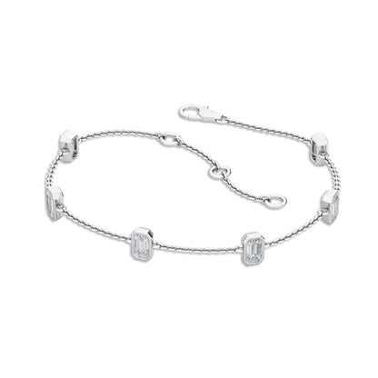 White Gold / 0.97ct Lab Grown Diamond Chain Bracelet