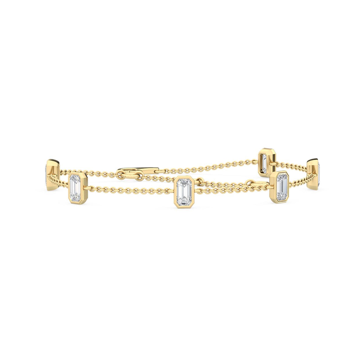 Yellow Gold / 0.97ct Lab Grown Diamond Chain Bracelet