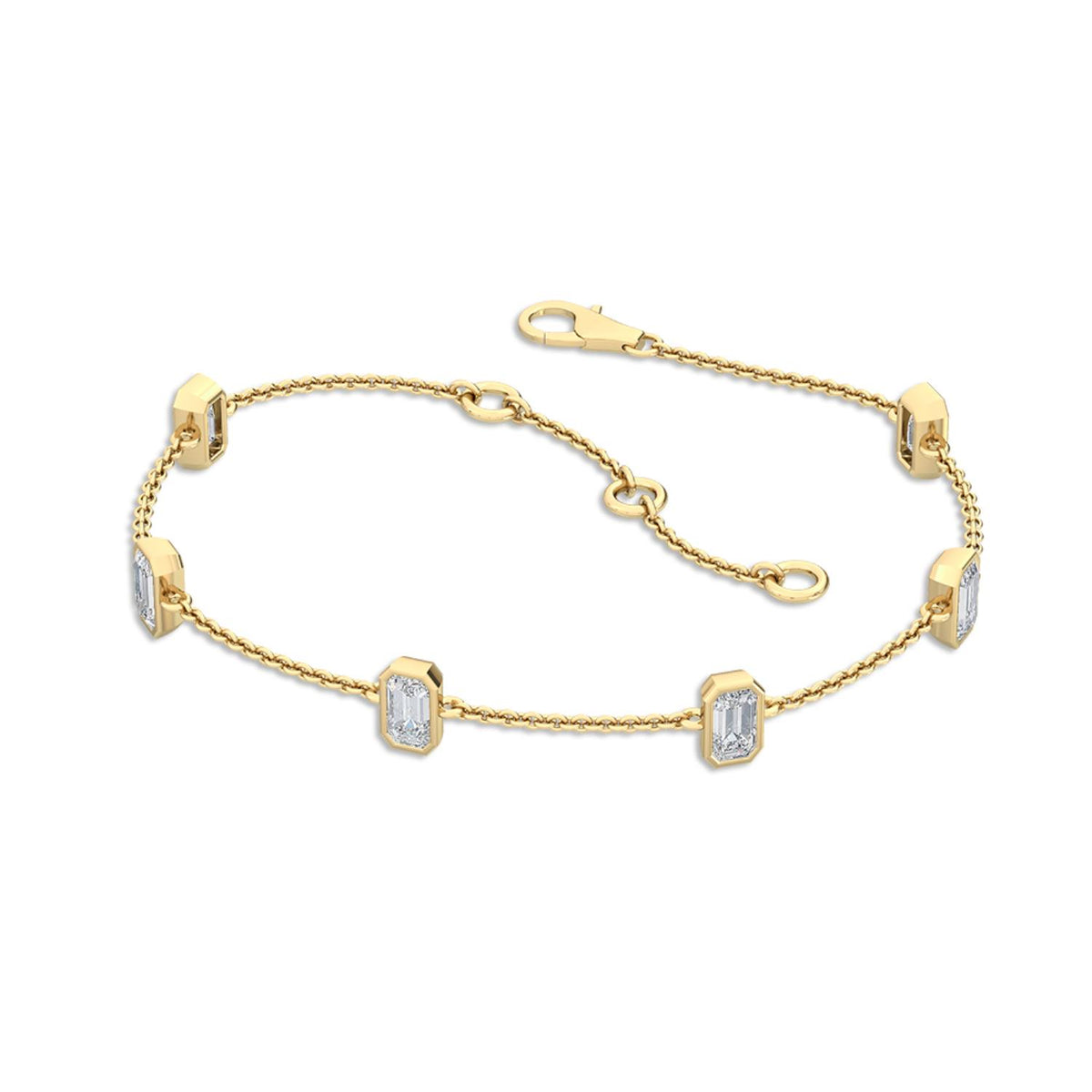 Yellow Gold / 0.97ct Lab Grown Diamond Chain Bracelet
