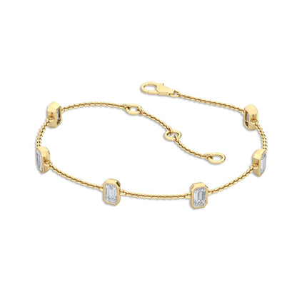 Yellow Gold / 0.97ct Lab Grown Diamond Chain Bracelet