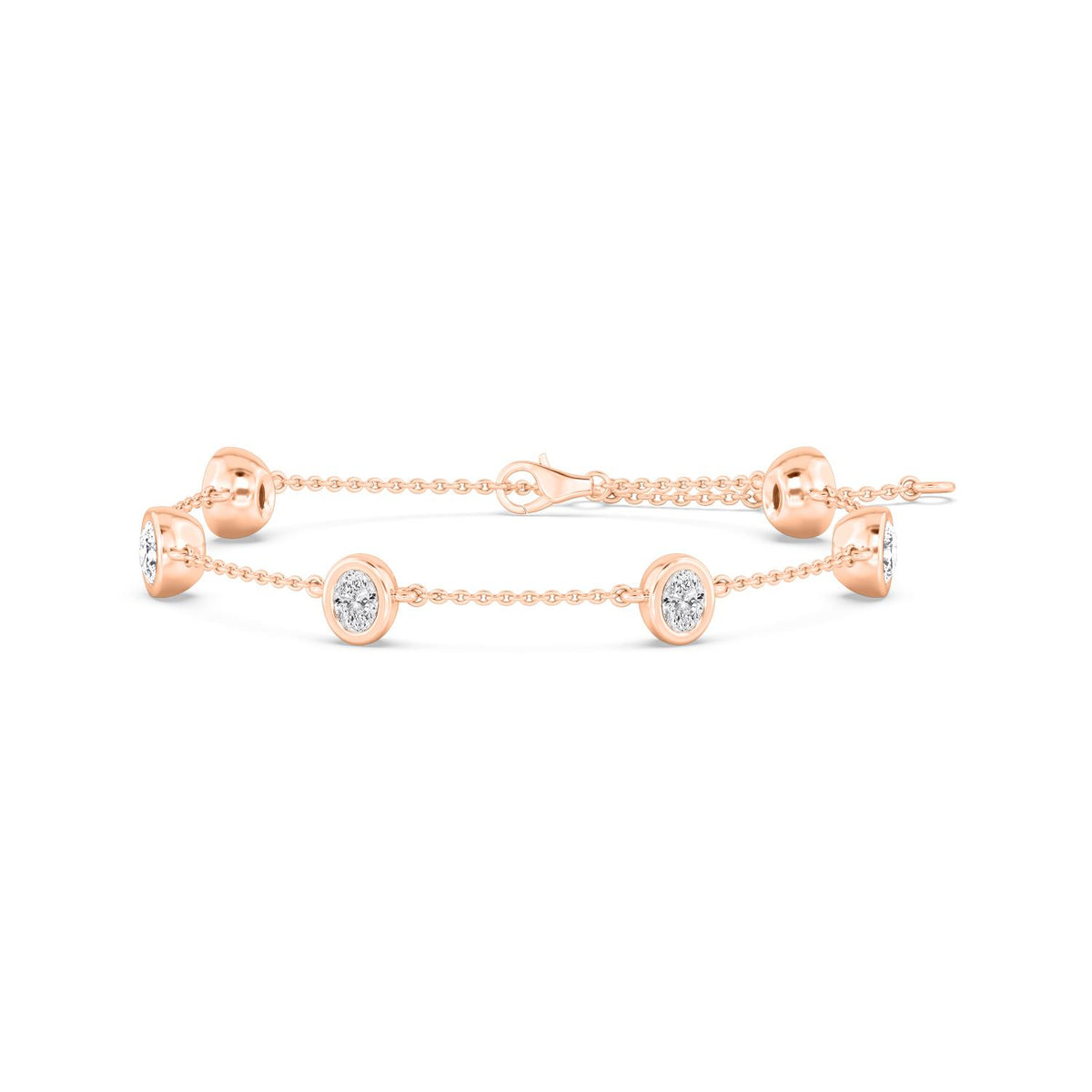 Rose Gold / 0.95ct Lab Grown Diamond Chain Bracelet