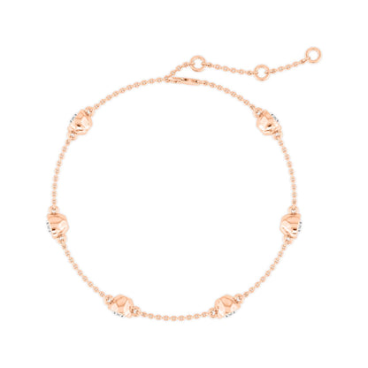 Rose Gold / 0.95ct Lab Grown Diamond Chain Bracelet