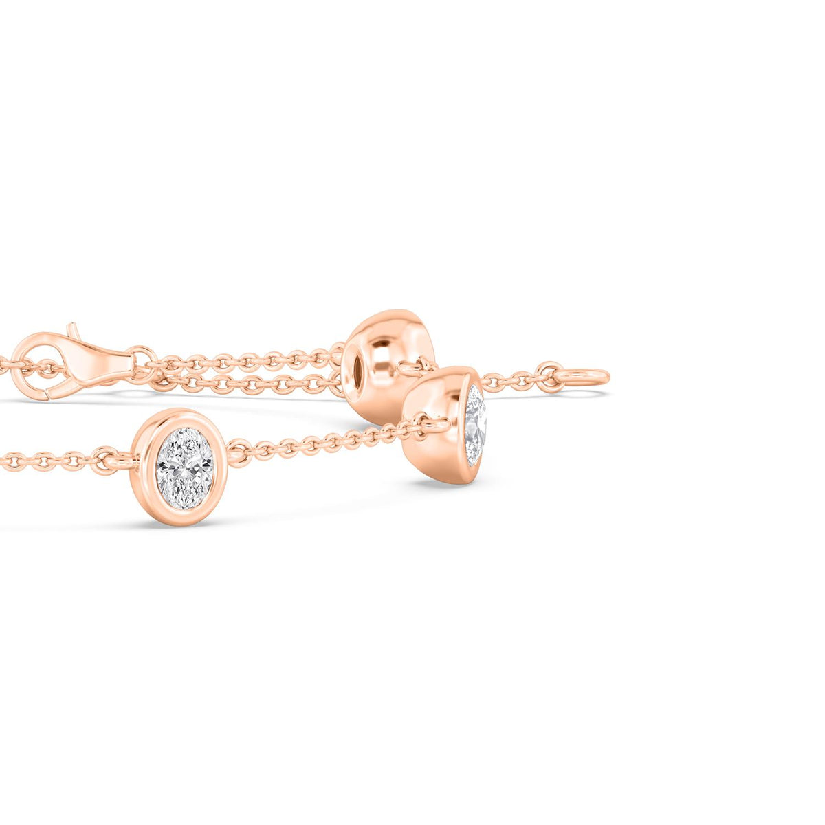 Rose Gold / 0.95ct Lab Grown Diamond Chain Bracelet
