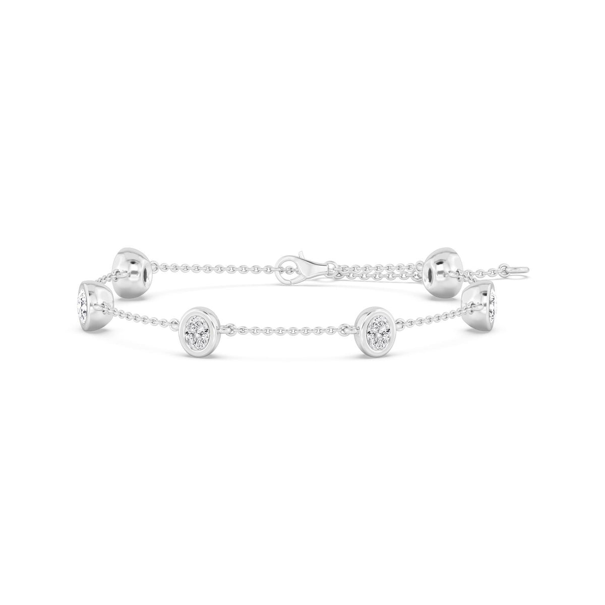 White Gold / 0.95ct Lab Grown Diamond Chain Bracelet
