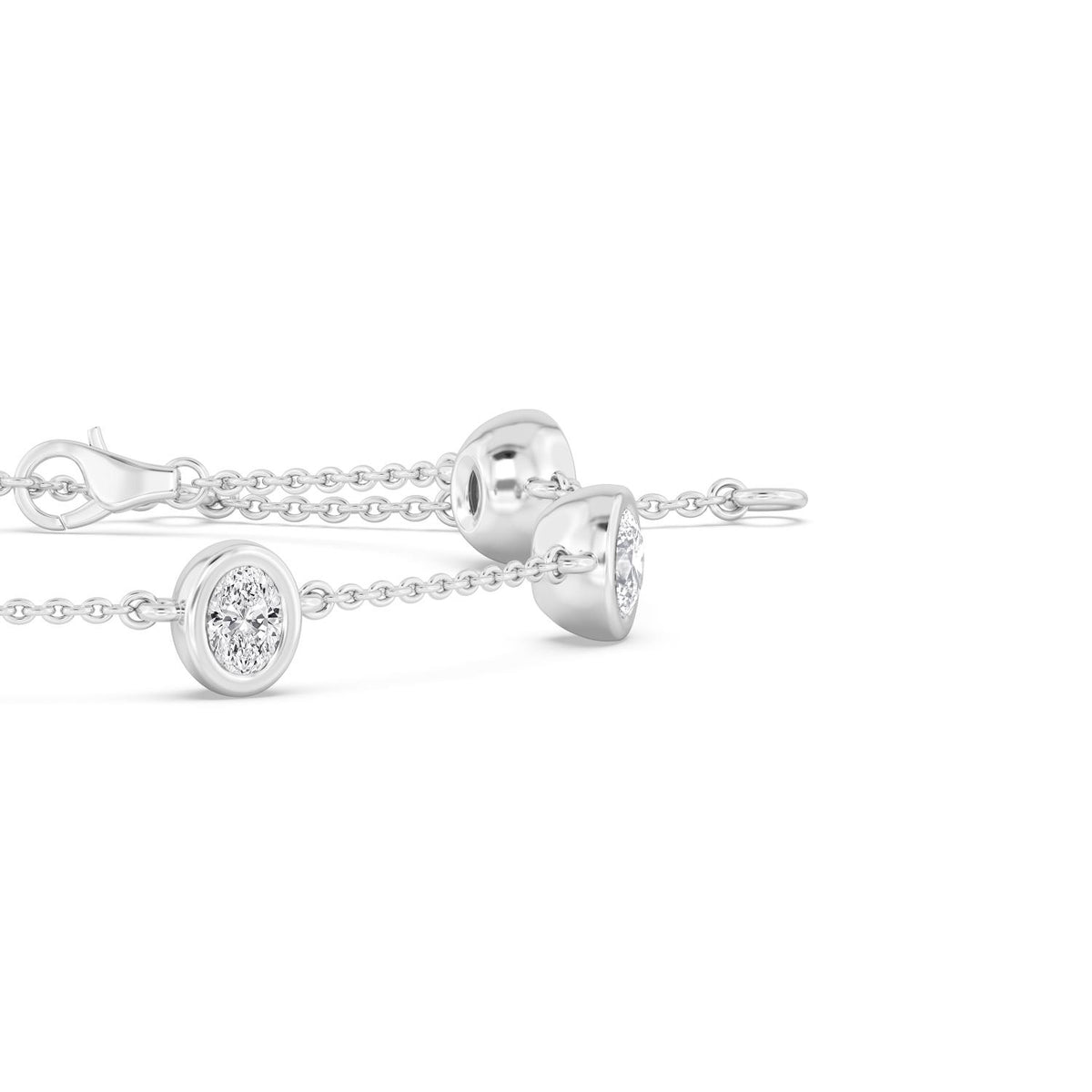 White Gold / 0.95ct Lab Grown Diamond Chain Bracelet