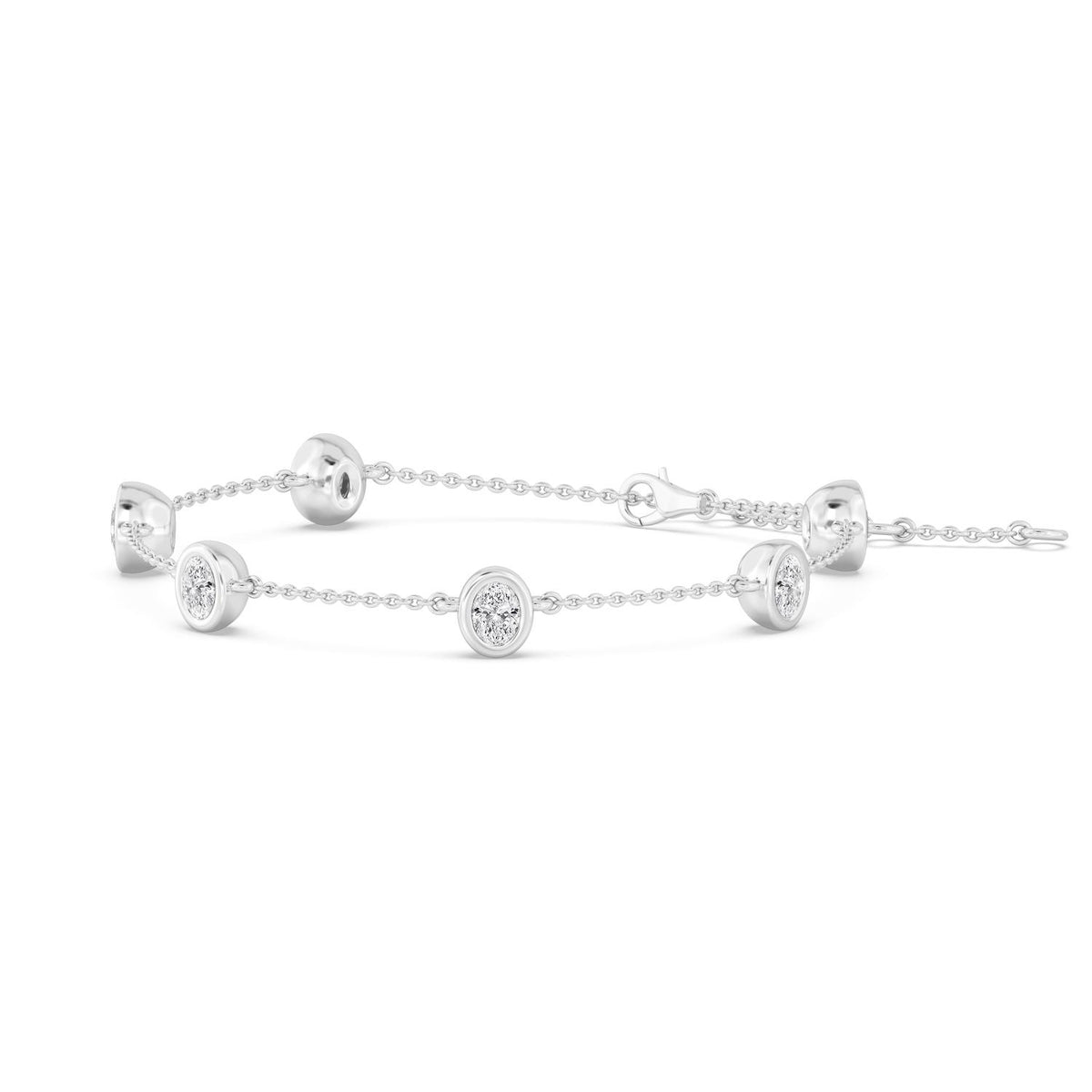 White Gold / 0.95ct Lab Grown Diamond Chain Bracelet