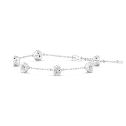 White Gold / 0.95ct Lab Grown Diamond Chain Bracelet