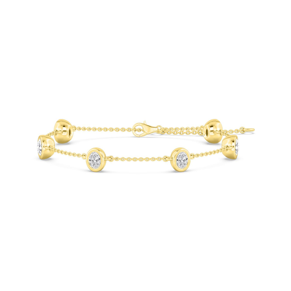 Yellow Gold / 0.95ct Lab Grown Diamond Chain Bracelet