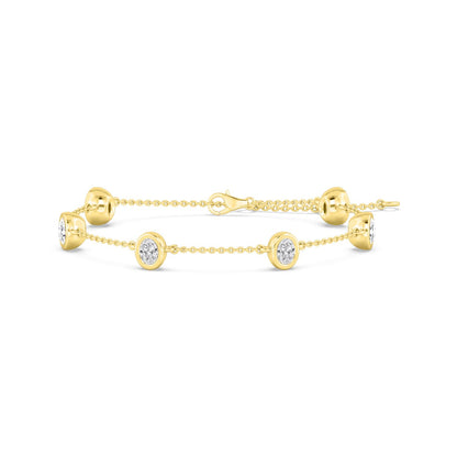Yellow Gold / 0.95ct Lab Grown Diamond Chain Bracelet