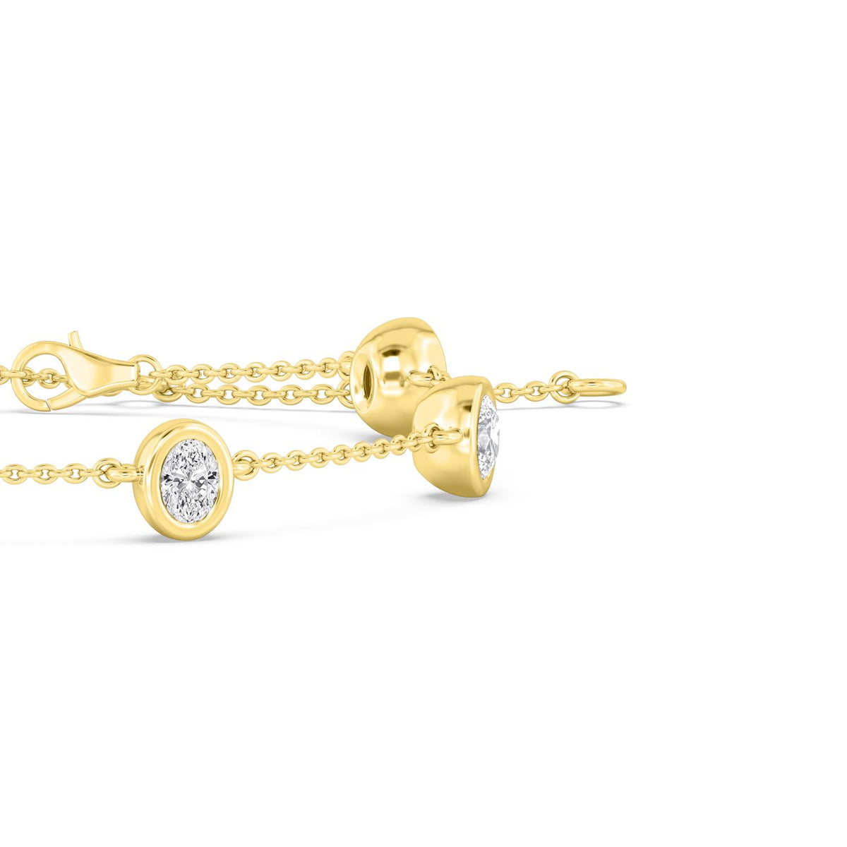 Yellow Gold / 0.95ct Lab Grown Diamond Chain Bracelet