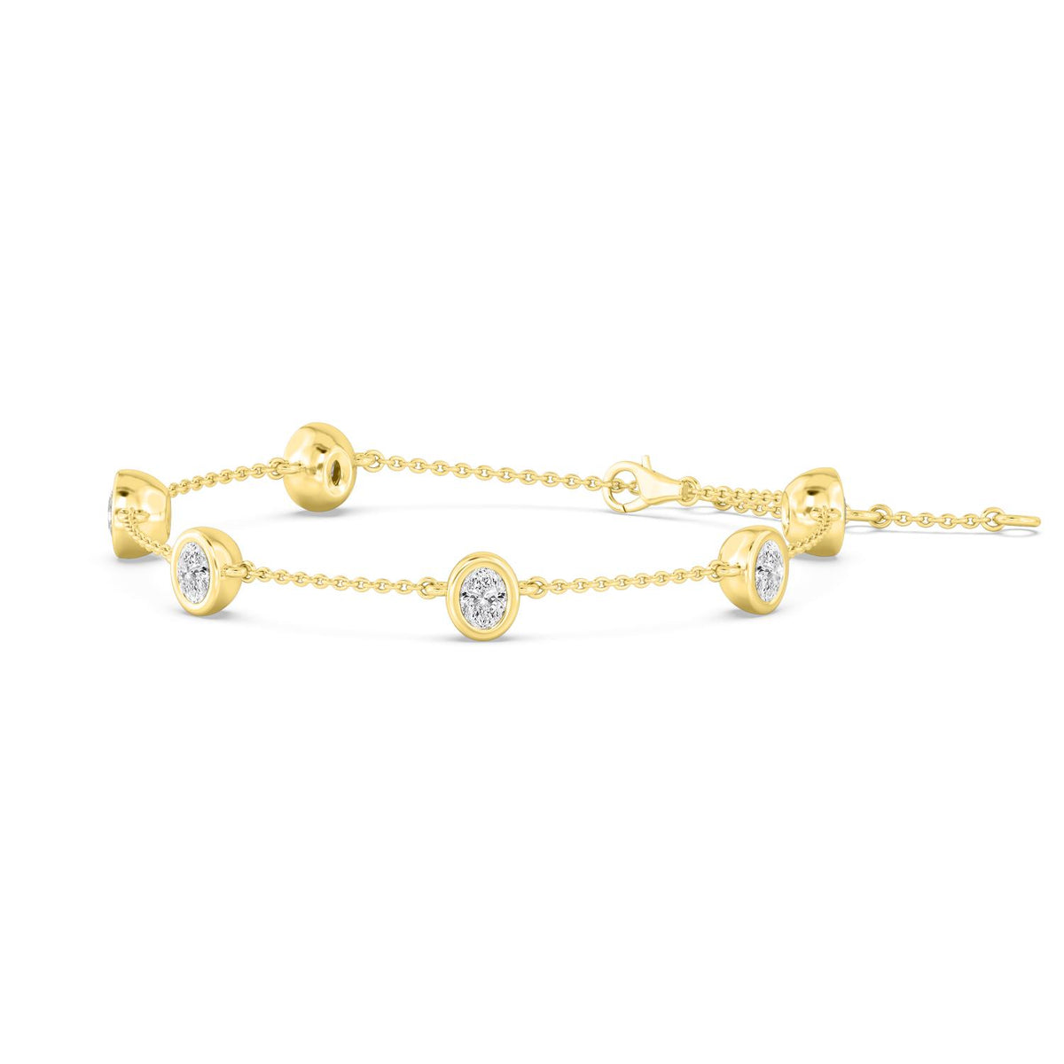 Yellow Gold / 0.95ct Lab Grown Diamond Chain Bracelet