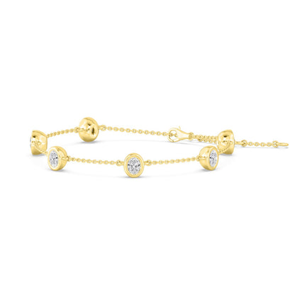 Yellow Gold / 0.95ct Lab Grown Diamond Chain Bracelet