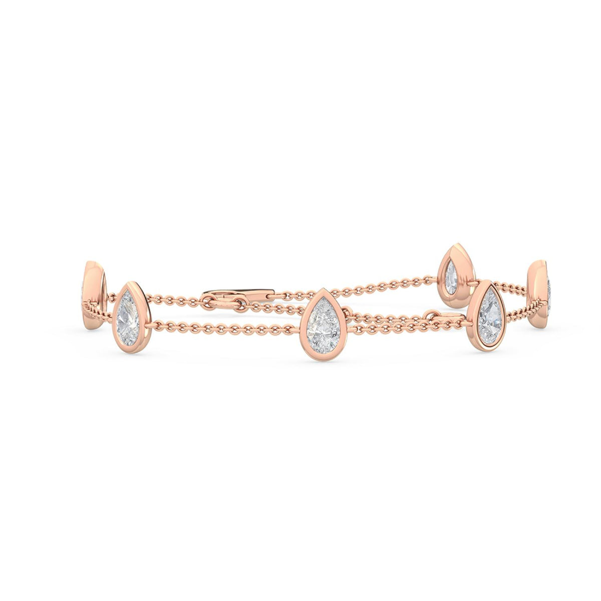 Rose Gold / 0.99ct Lab Grown Diamond Chain Bracelet