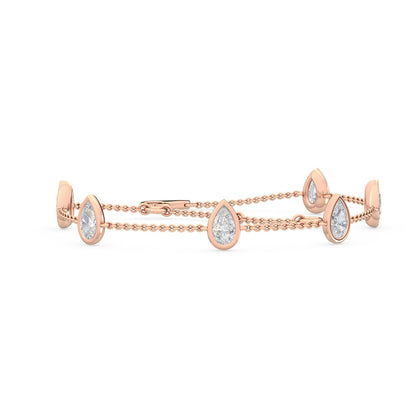 Rose Gold / 0.99ct Lab Grown Diamond Chain Bracelet