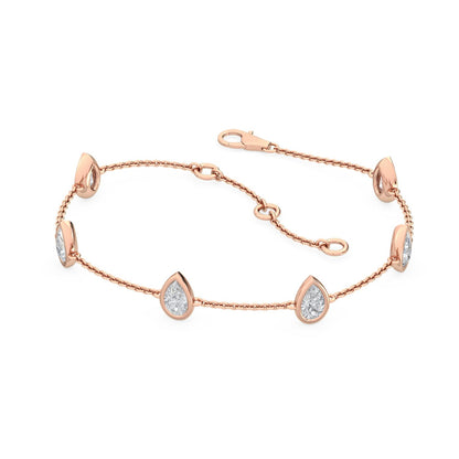 Rose Gold / 0.99ct Lab Grown Diamond Chain Bracelet