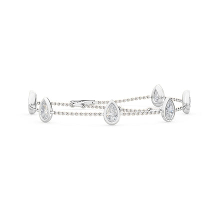 White Gold / 0.99ct Lab Grown Diamond Chain Bracelet