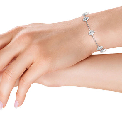 White Gold / 0.99ct Lab Grown Diamond Chain Bracelet