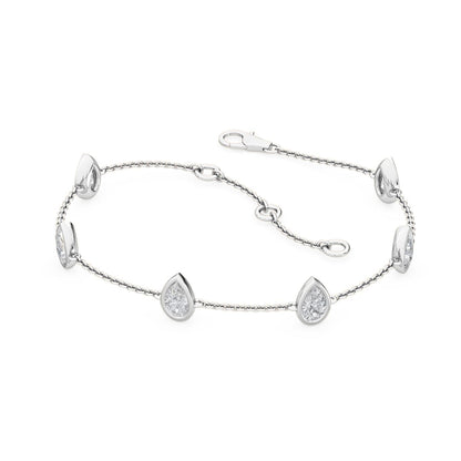 White Gold / 0.99ct Lab Grown Diamond Chain Bracelet