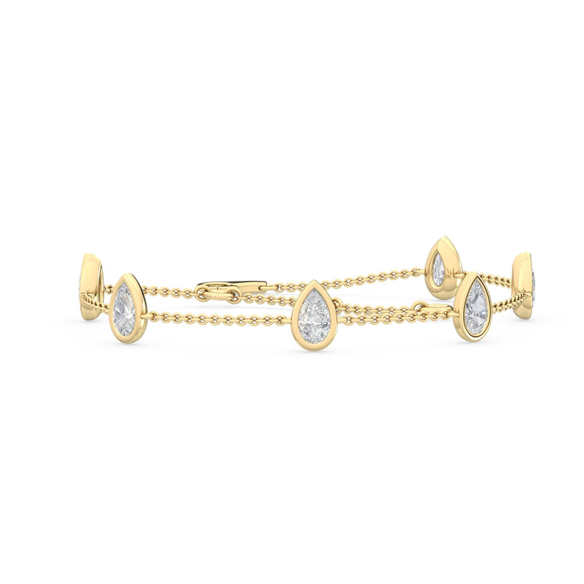 Yellow Gold / 0.99ct Lab Grown Diamond Chain Bracelet
