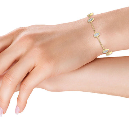 Yellow Gold / 0.99ct Lab Grown Diamond Chain Bracelet