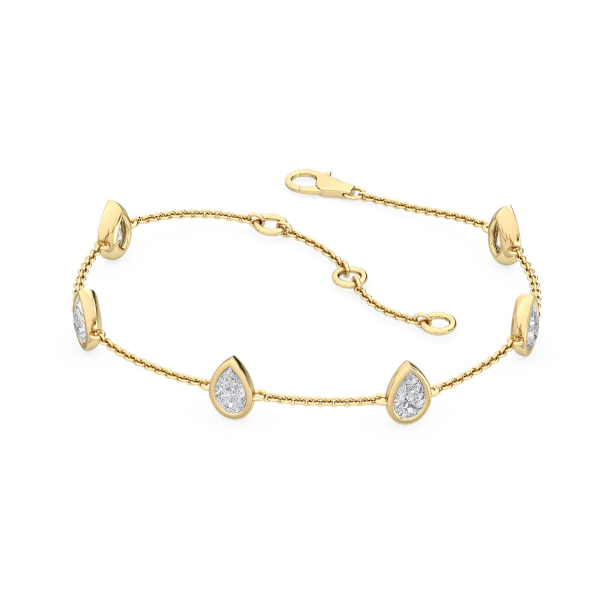 Yellow Gold / 0.99ct Lab Grown Diamond Chain Bracelet