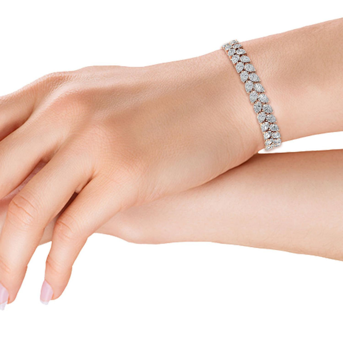 Rose Gold / 22.87ct Lab Grown Diamond Tennis Bracelet