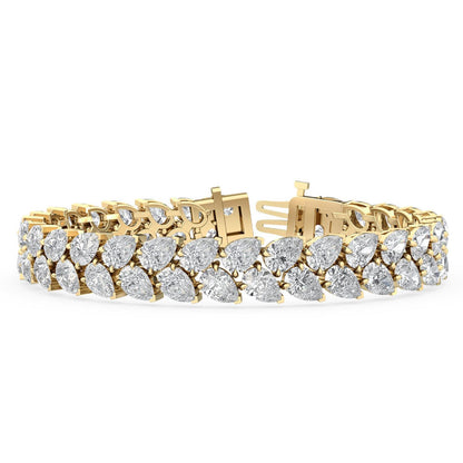 Yellow Gold / 22.87ct Lab Grown Diamond Tennis Bracelet
