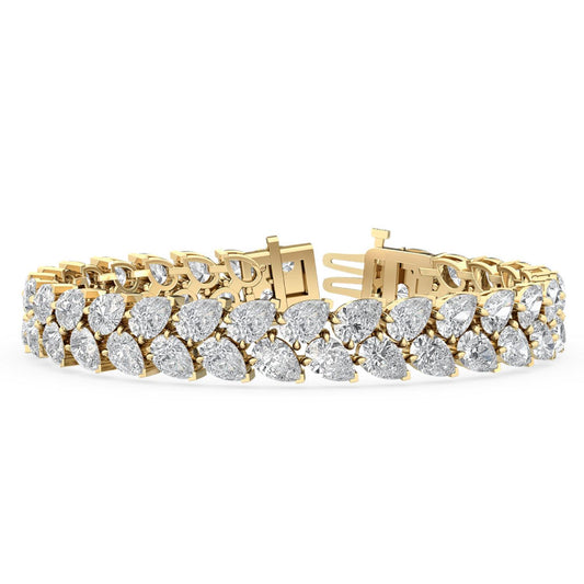 Yellow Gold / 22.87ct Lab Grown Diamond Tennis Bracelet