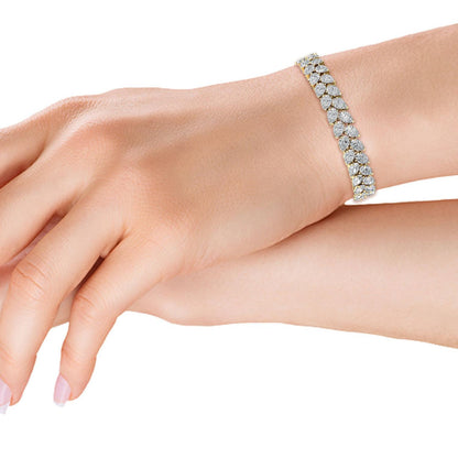 Yellow Gold / 22.87ct Lab Grown Diamond Tennis Bracelet