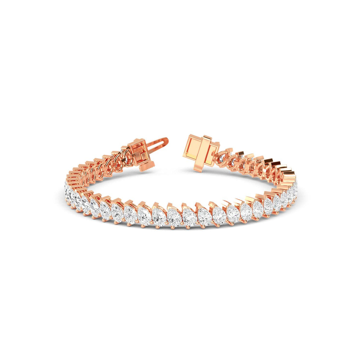 Rose Gold / 14.23ct Lab Grown Diamond Tennis Bracelet