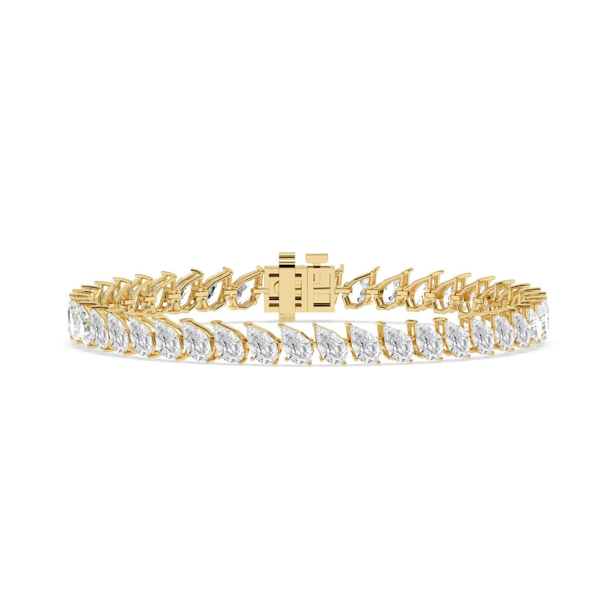 Yellow Gold / 12.77ct Lab Grown Diamond Tennis Bracelet