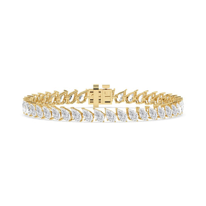 Yellow Gold / 12.77ct Lab Grown Diamond Tennis Bracelet