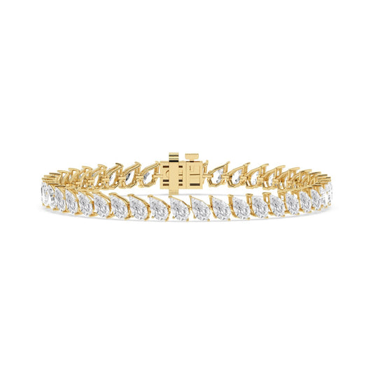 Yellow Gold / 12.77ct Lab Grown Diamond Tennis Bracelet