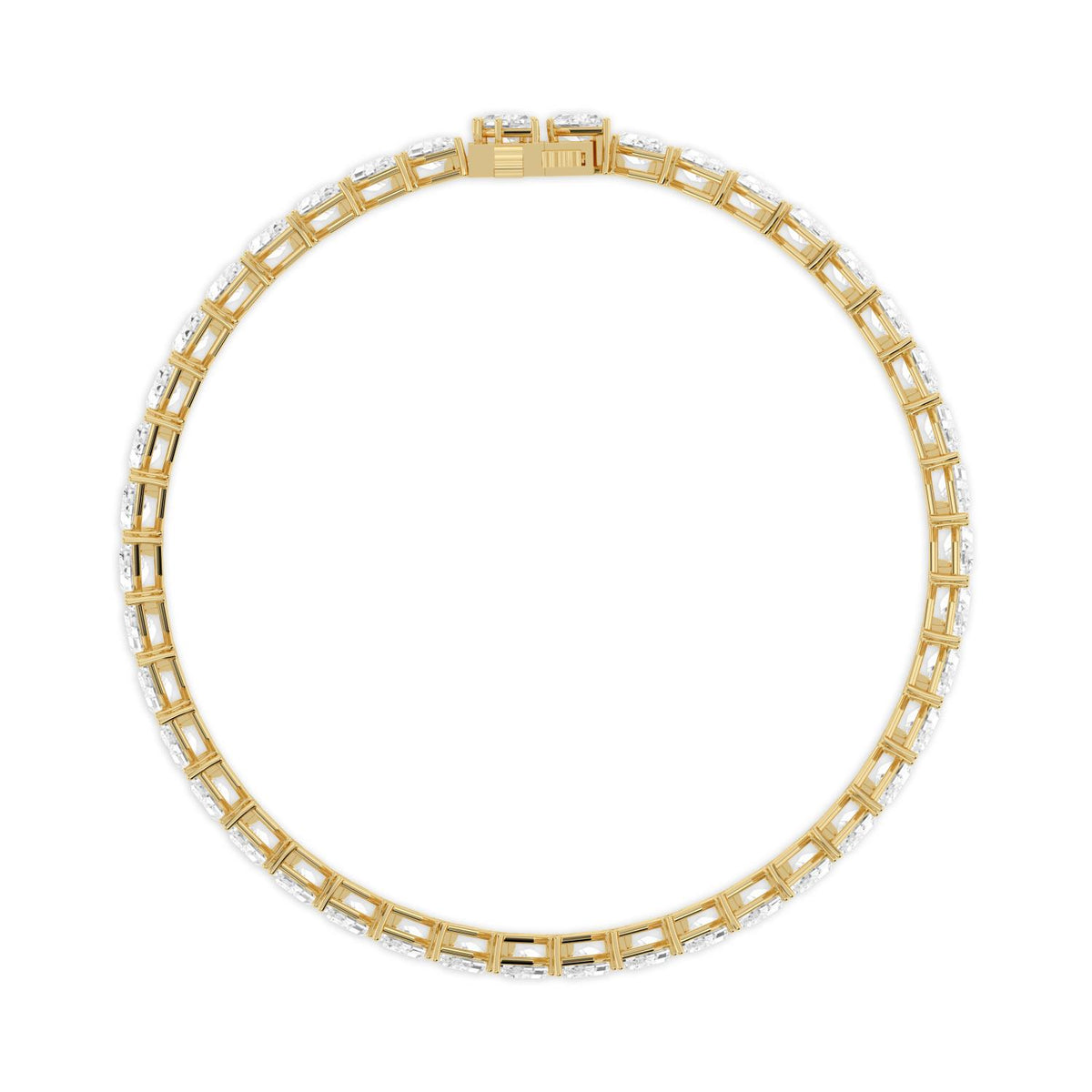 Yellow Gold / 12.77ct Lab Grown Diamond Tennis Bracelet