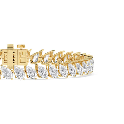 Yellow Gold / 12.77ct Lab Grown Diamond Tennis Bracelet