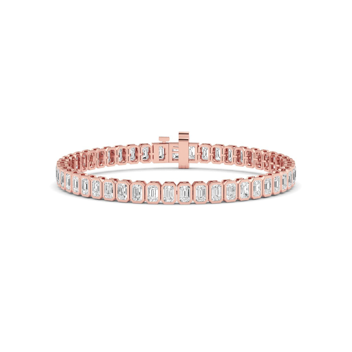 Rose Gold / 8.29ct Lab Grown Diamond Bezel Bracelet