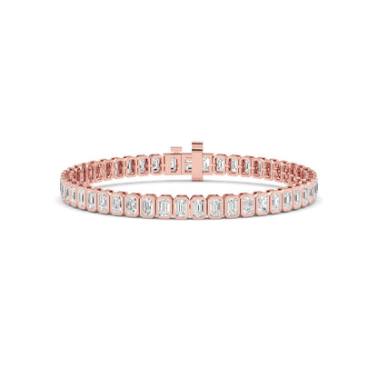 Rose Gold / 8.29ct Lab Grown Diamond Bezel Bracelet