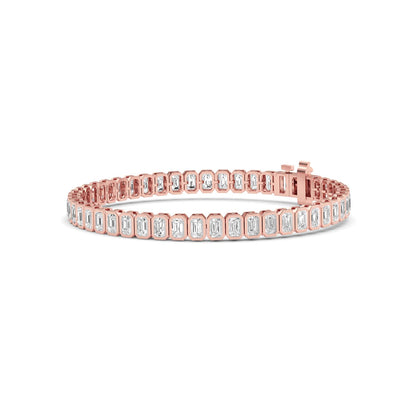 Rose Gold / 8.29ct Lab Grown Diamond Bezel Bracelet